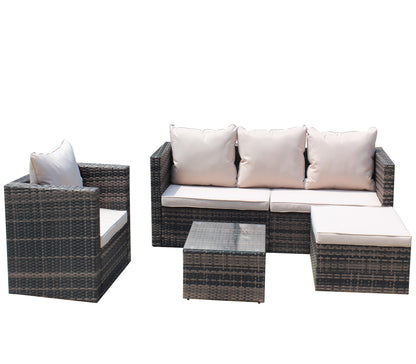 4 Piece Rattan Outdoor Seating Set