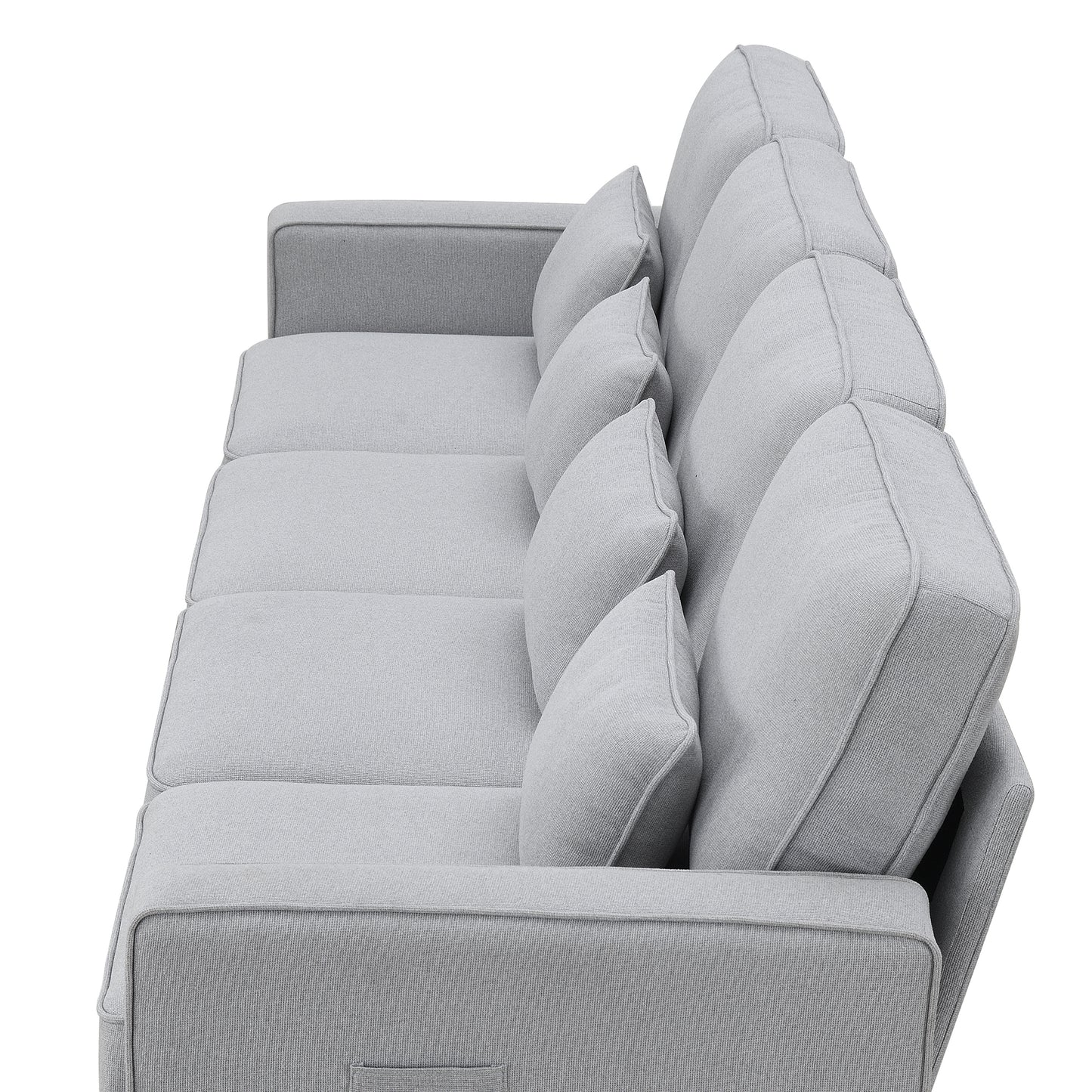Dominique 4-Seater Modern Linen Fabric Sofa (gray)