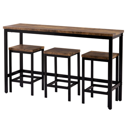 Counter Height Extra Long 4-Piece Dining Table