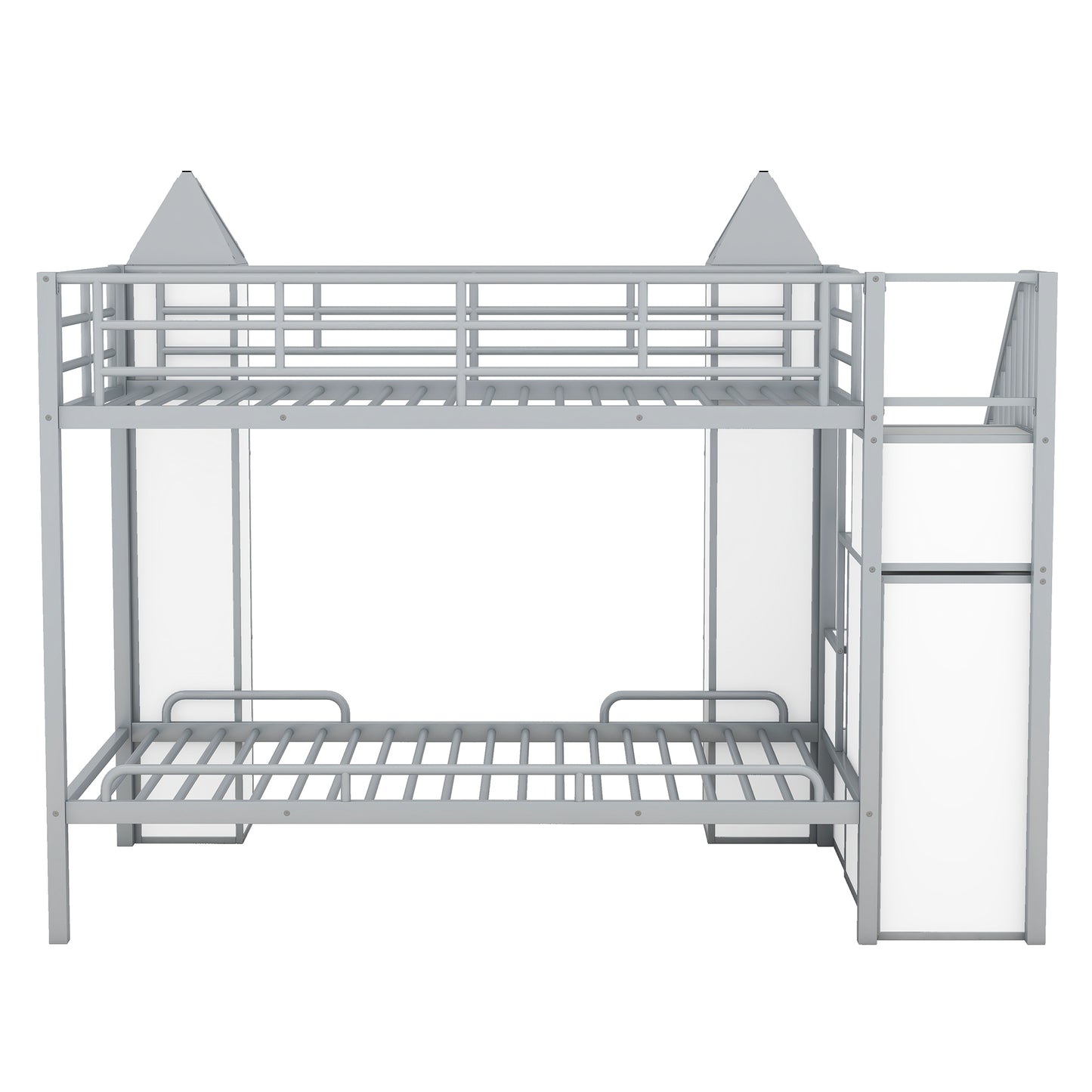 Castle Gray Twin over Twin Bunk Bed