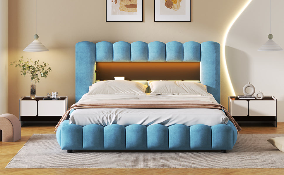 Tululla Queen Bed (light blue)