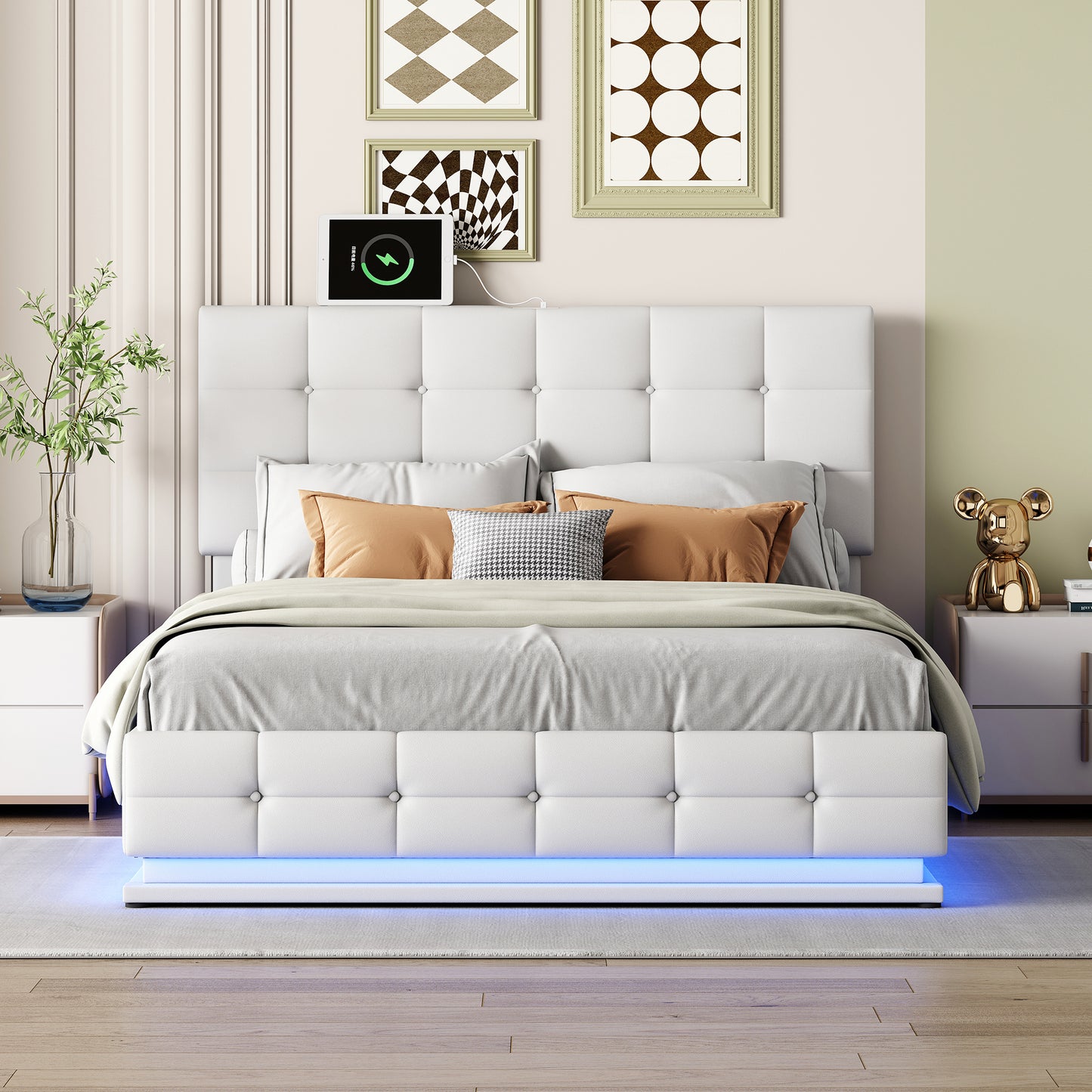 Derek Queen Bed (white)