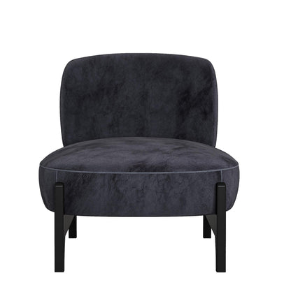 Izzy Black Upholstered Velvet Accent Chair