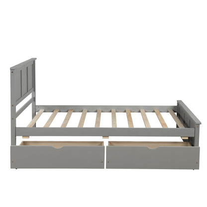 Gray Twin Platform Storage Bed