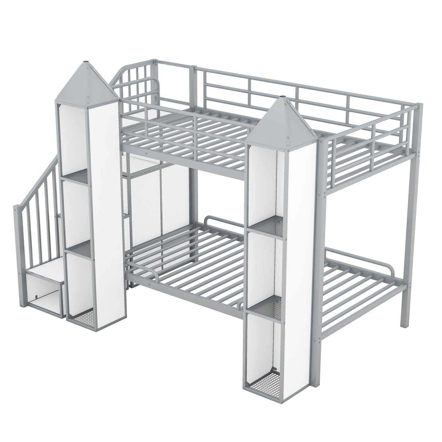 Castle Gray Twin over Twin Bunk Bed