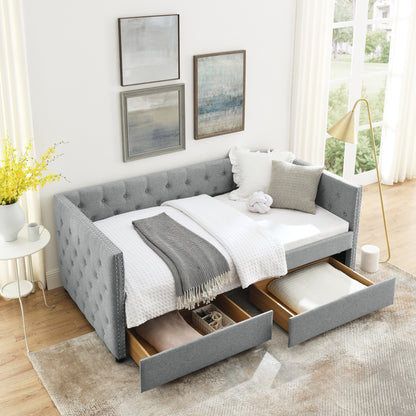 Fluff Gray Daybed with Drawer (twin)