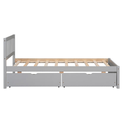 Sophie Gray Twin Platform Bed with 2 Drawers