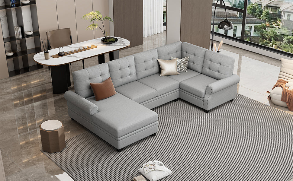 Buckingham Sectional Linen Sofa