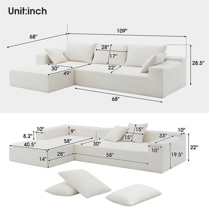 Oscar Cream 2 Piece Modular Sectional