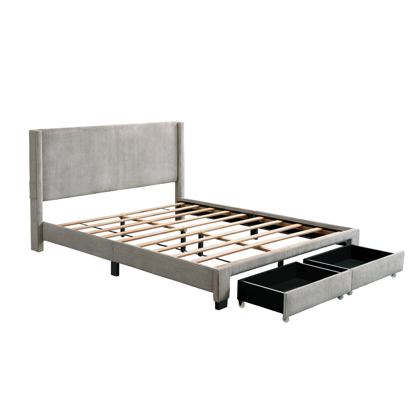 Vertical Storage Queen Bed (gray)