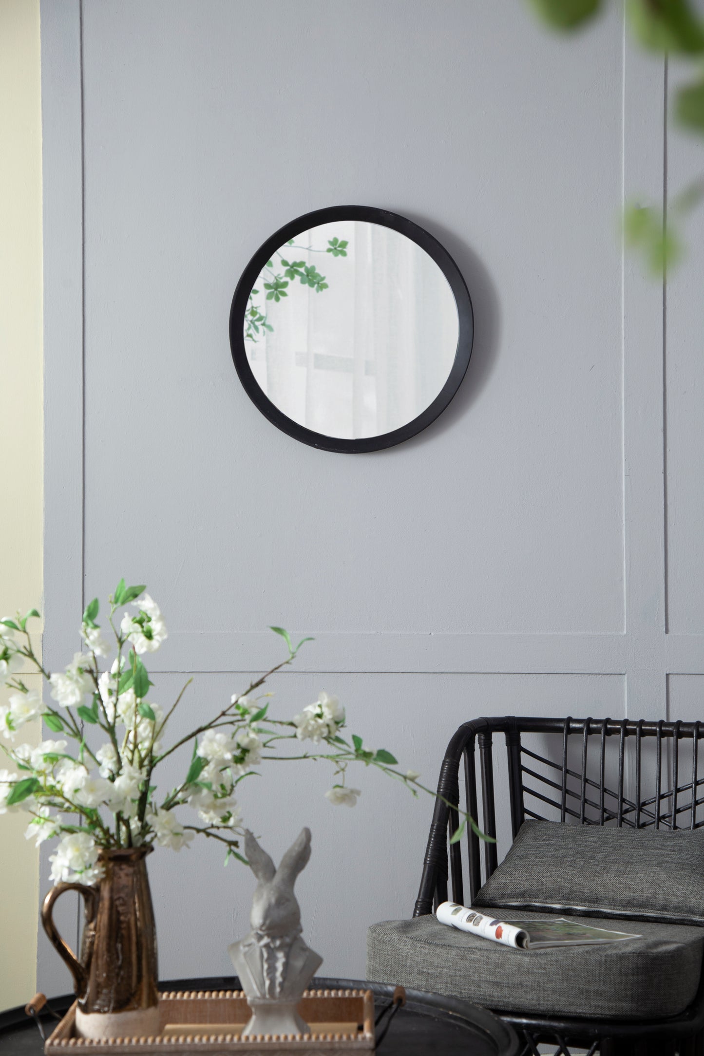 Mango Black Wood Wall Mirror