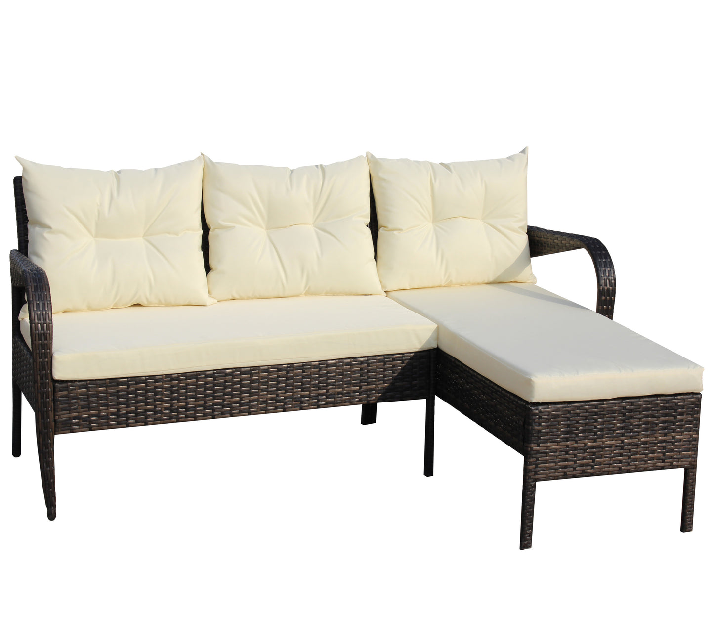 Outdoor 2 Piece Beige Conversation Set