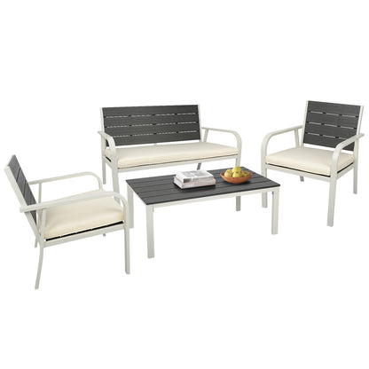 4 Pieces Outdoor Seating Set (white)