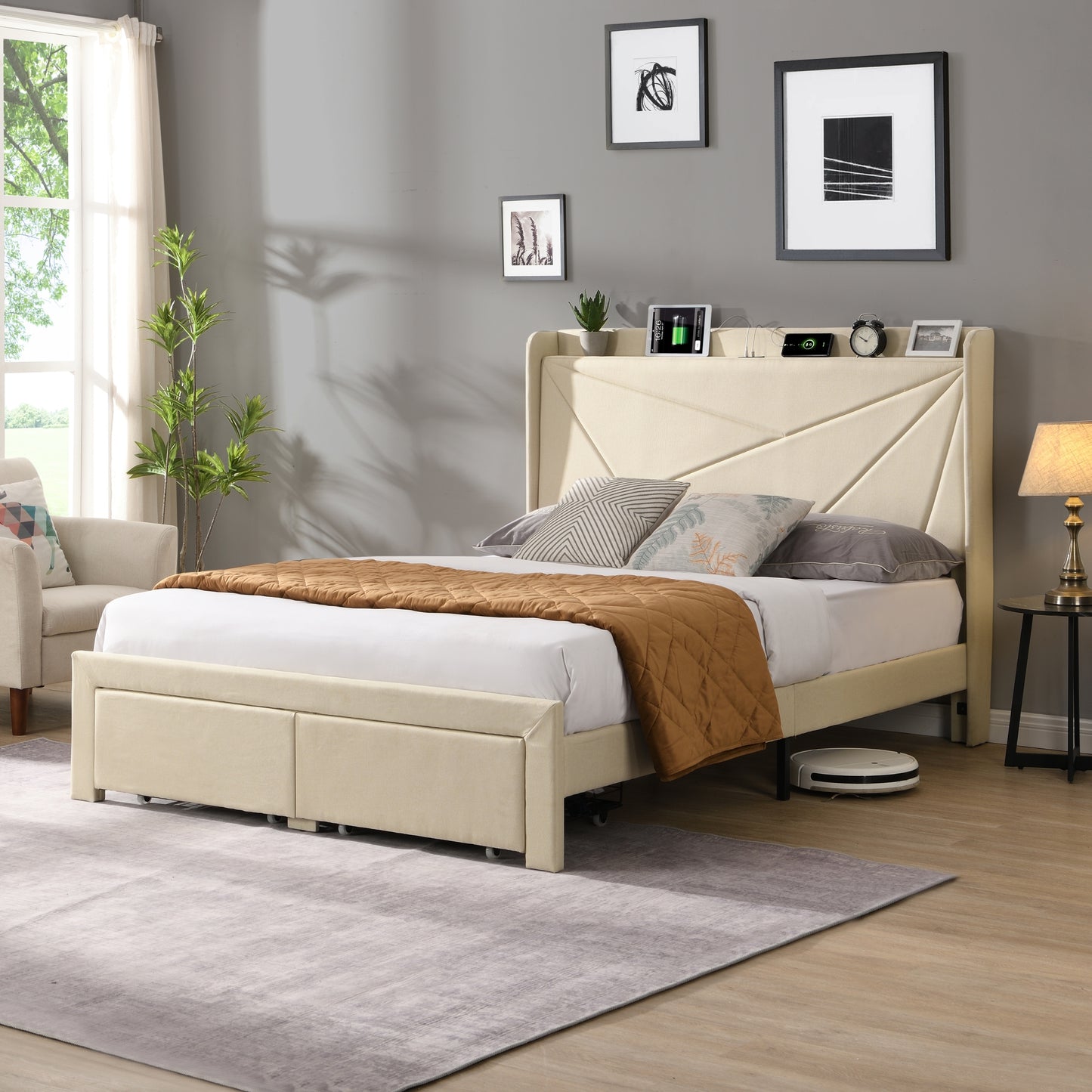 Noah Full Bed (beige)