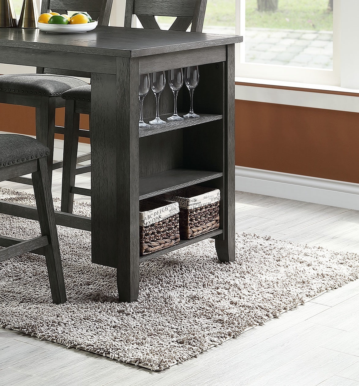 Modern Contemporary Gray 5-Piece Counter Height Dining Table