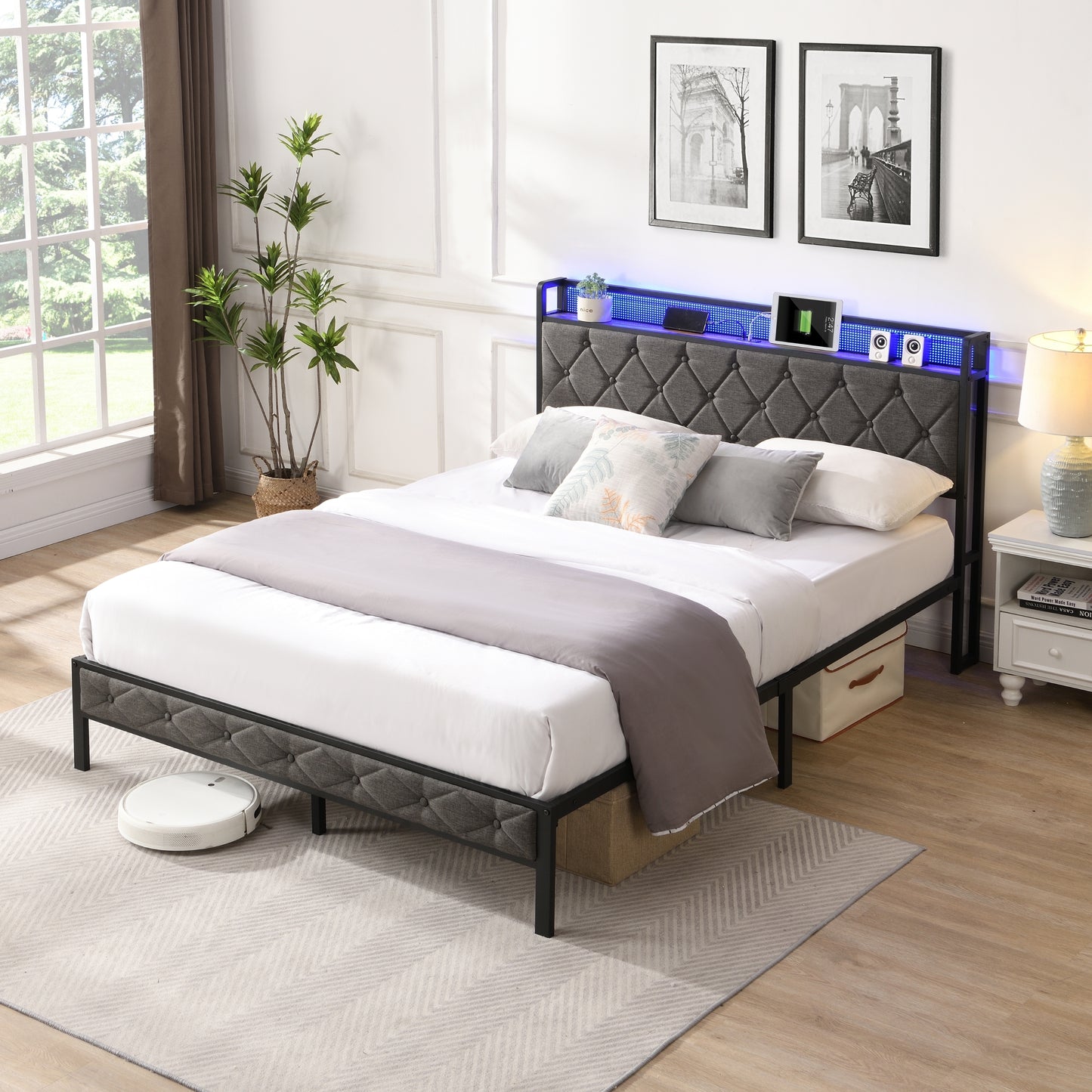 Damien Full Bed (dark gray)