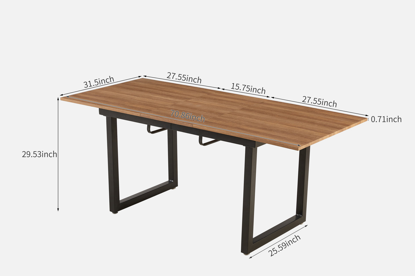 Pure 5-Piece Dining Table (natural wood)