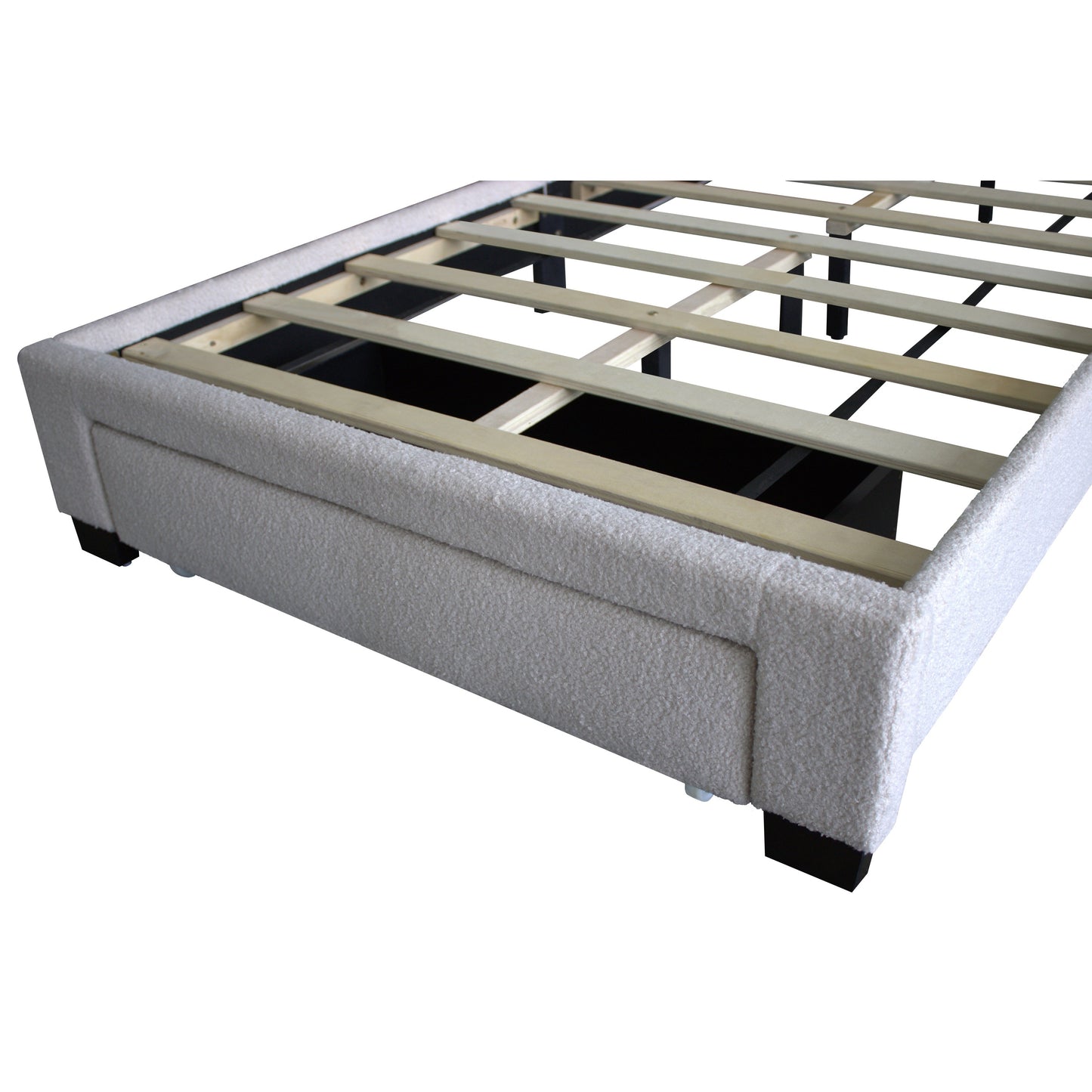 Boucle Footboard Storage Bed (beige)