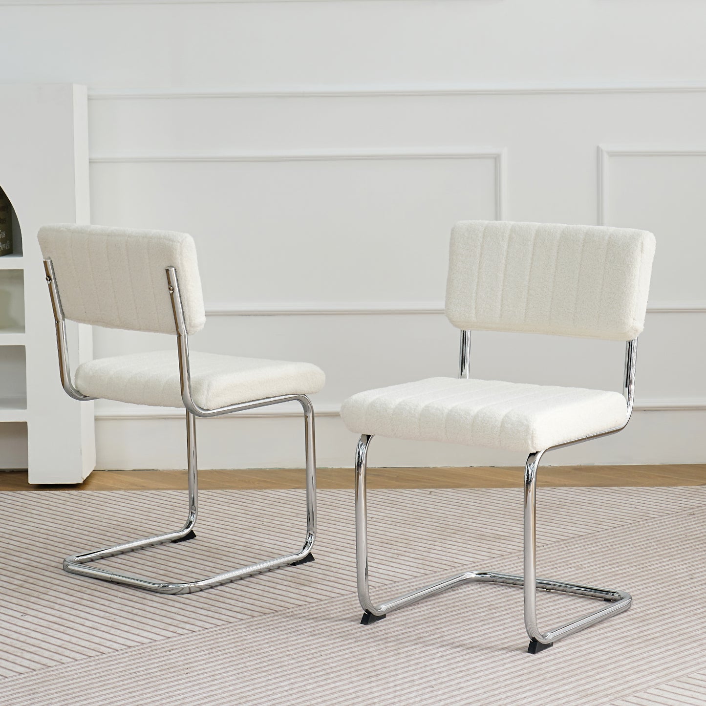 Modern Luxury Dining Chair Set of 2 (white/gray)