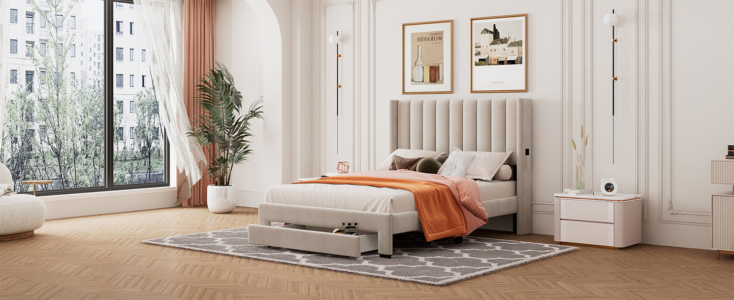 Hava Full Bed (beige)