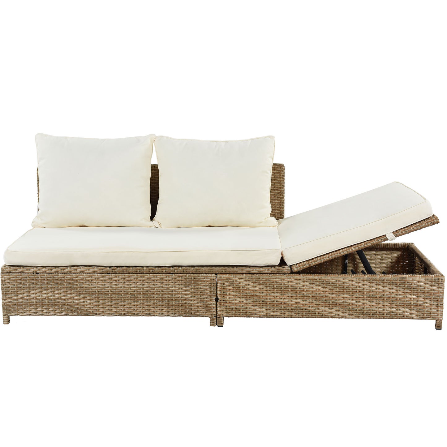 3-Piece Beige Rattan Sofa Set