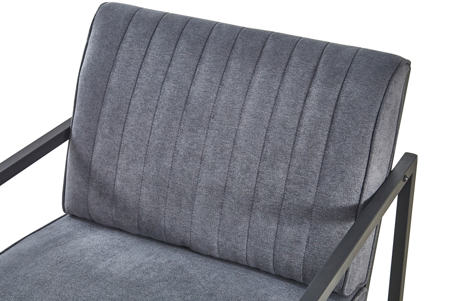 Lined Gray Accent Chair