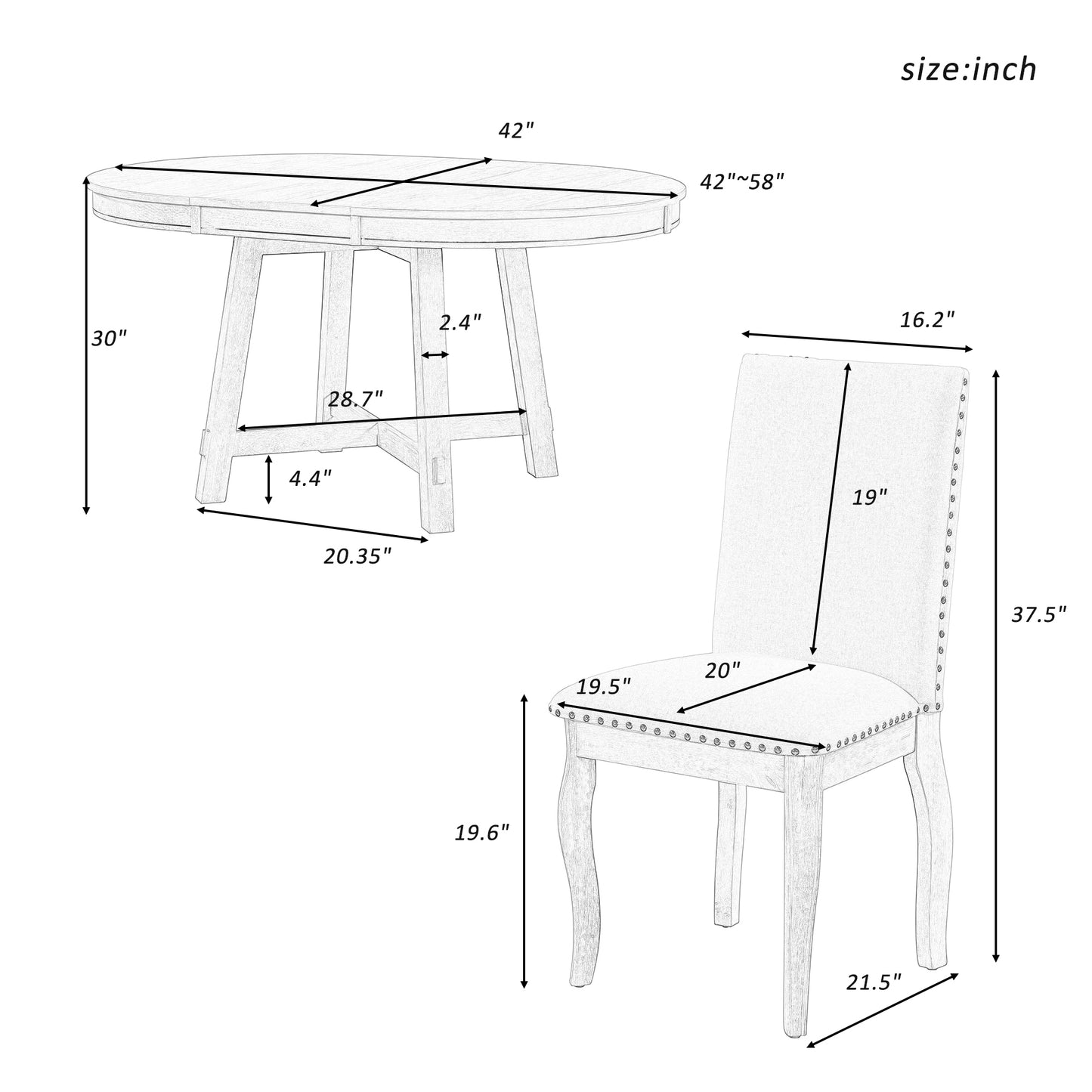 Alex 5-Piece Dining Table