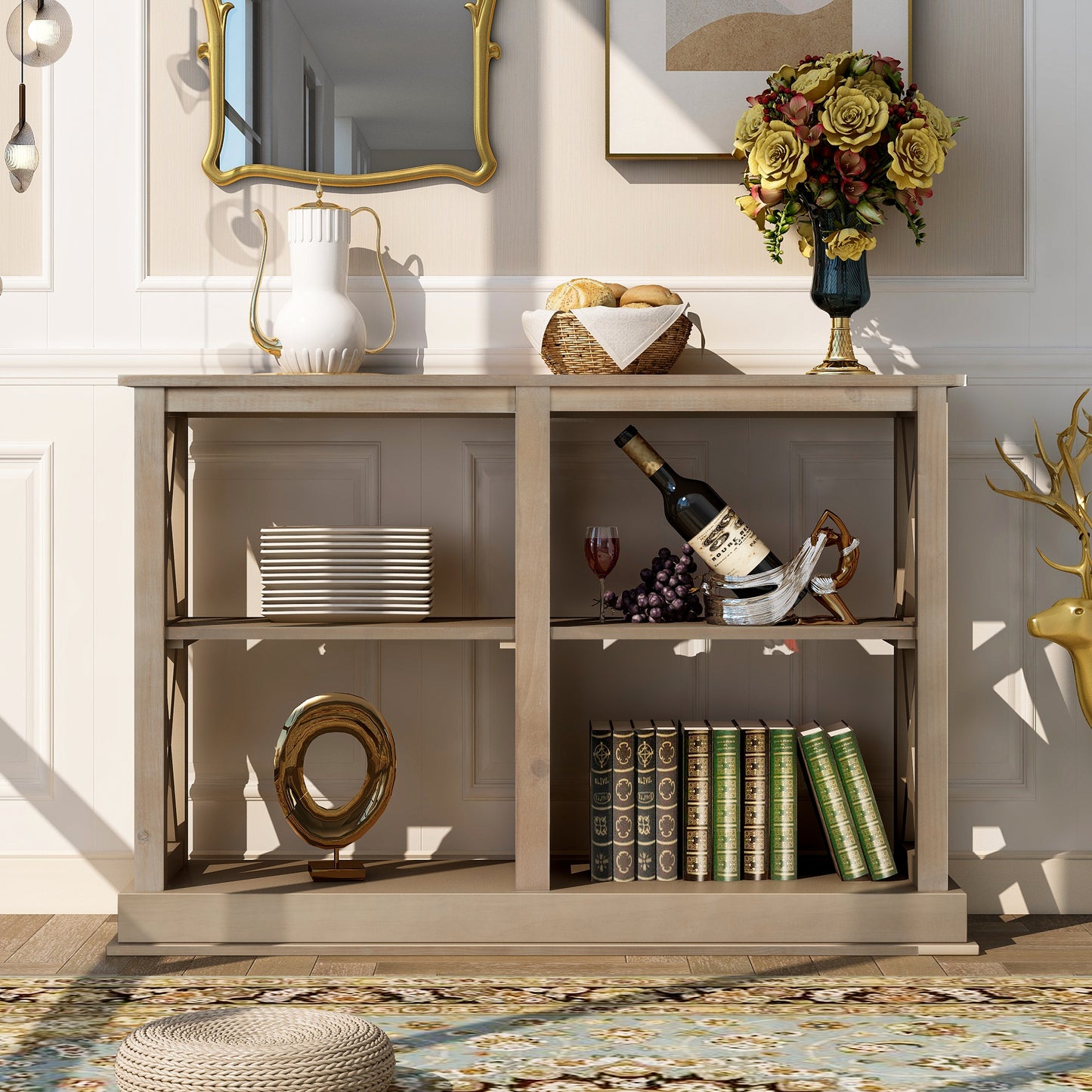 Rosalind Console Table (white wash)