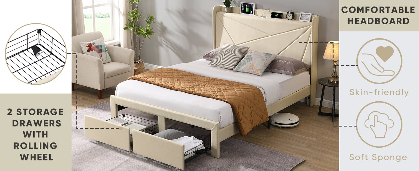 Noah Full Bed (beige)