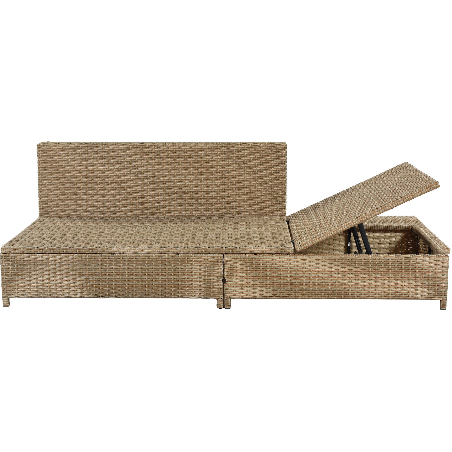 3-Piece Beige Rattan Sofa Set