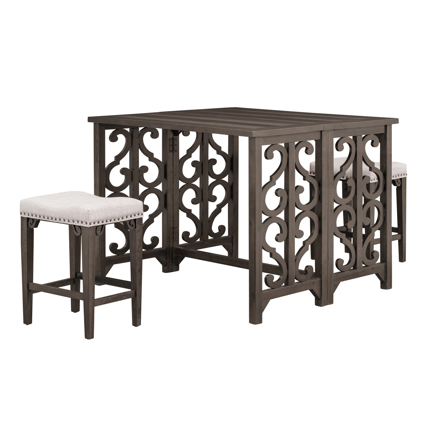 Averill Espresso 3 Piece Dining Table Set