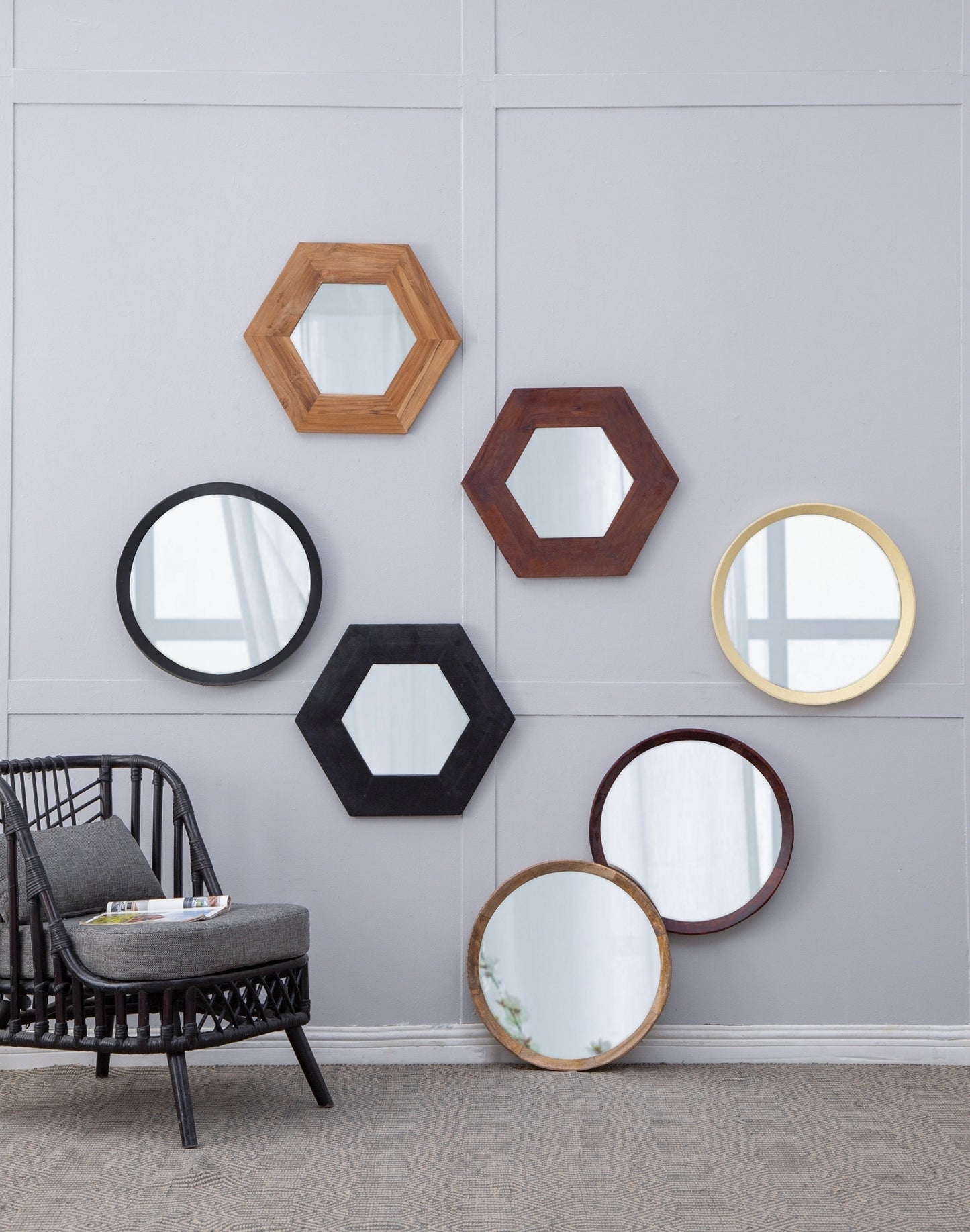 Mango Natural Wood 20 Inch Wall Mirror