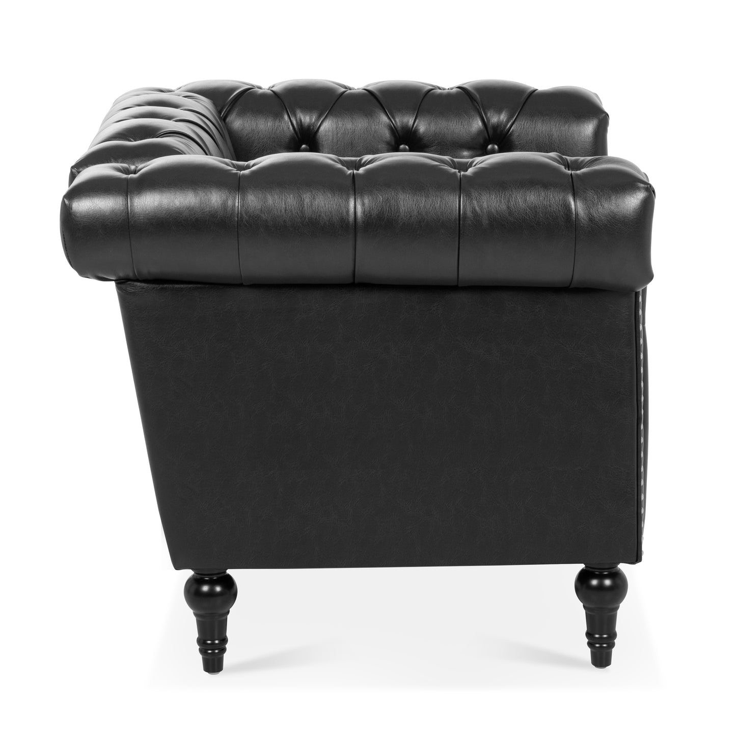 Classic Black Leather Accent Chair