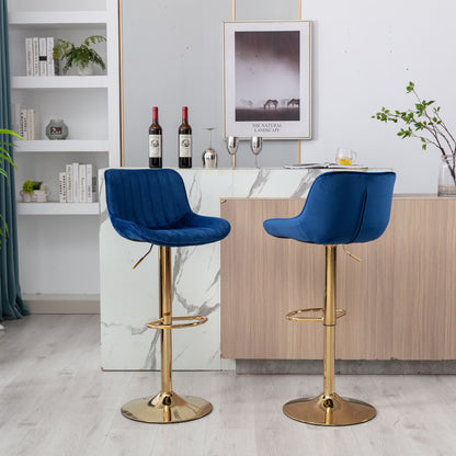 Wave Adjustable Bar Stools Set of 2 (navy)