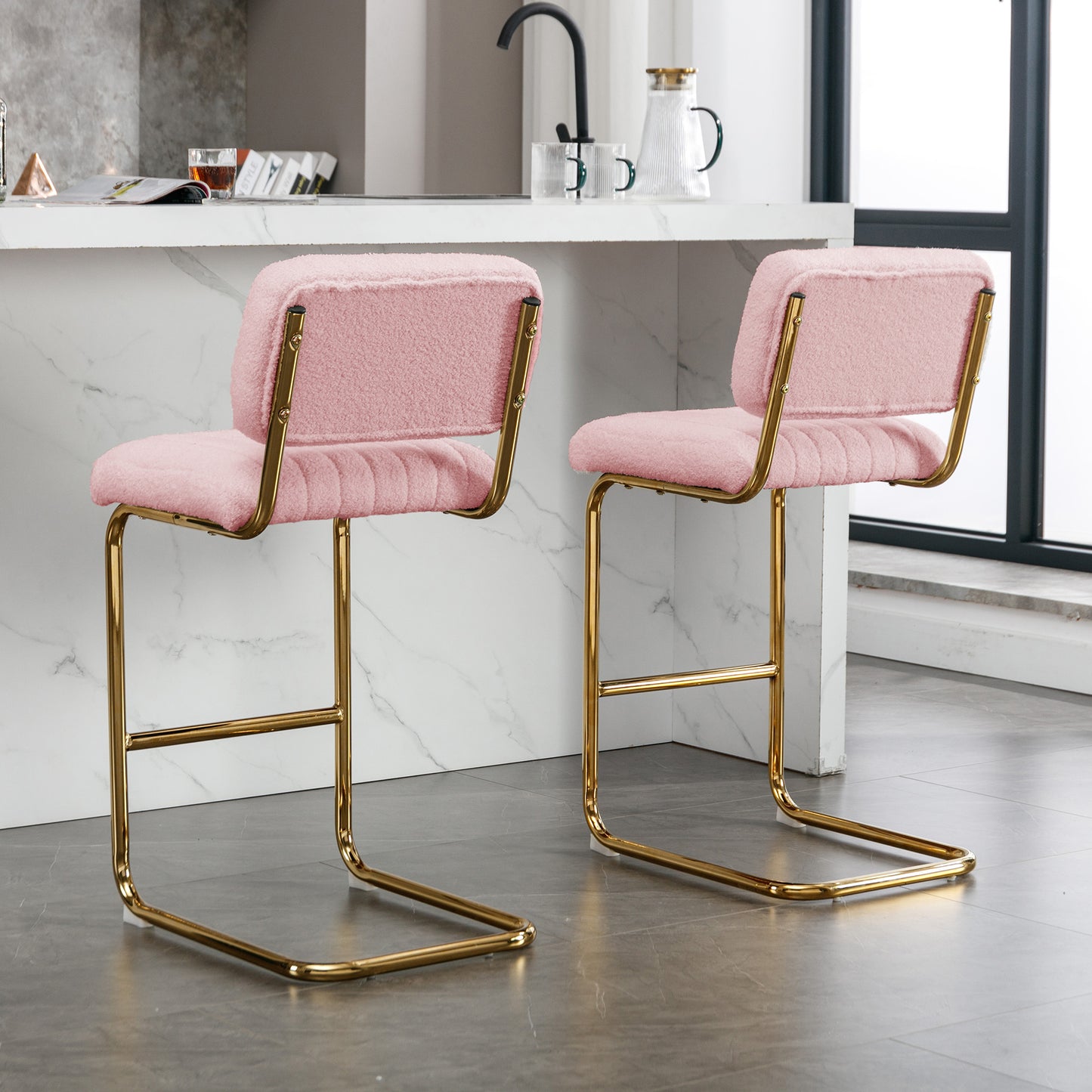 Madison Pink 27" Bar Stools, Set of 2