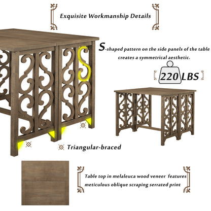 Averill Brown 3 Piece Dining Table Set