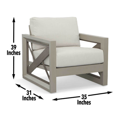 Outdoor Patio Beveled Panels Arm Chair (tan)