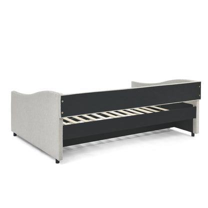 Button Beige Daybed with Trundle (Full/twin)