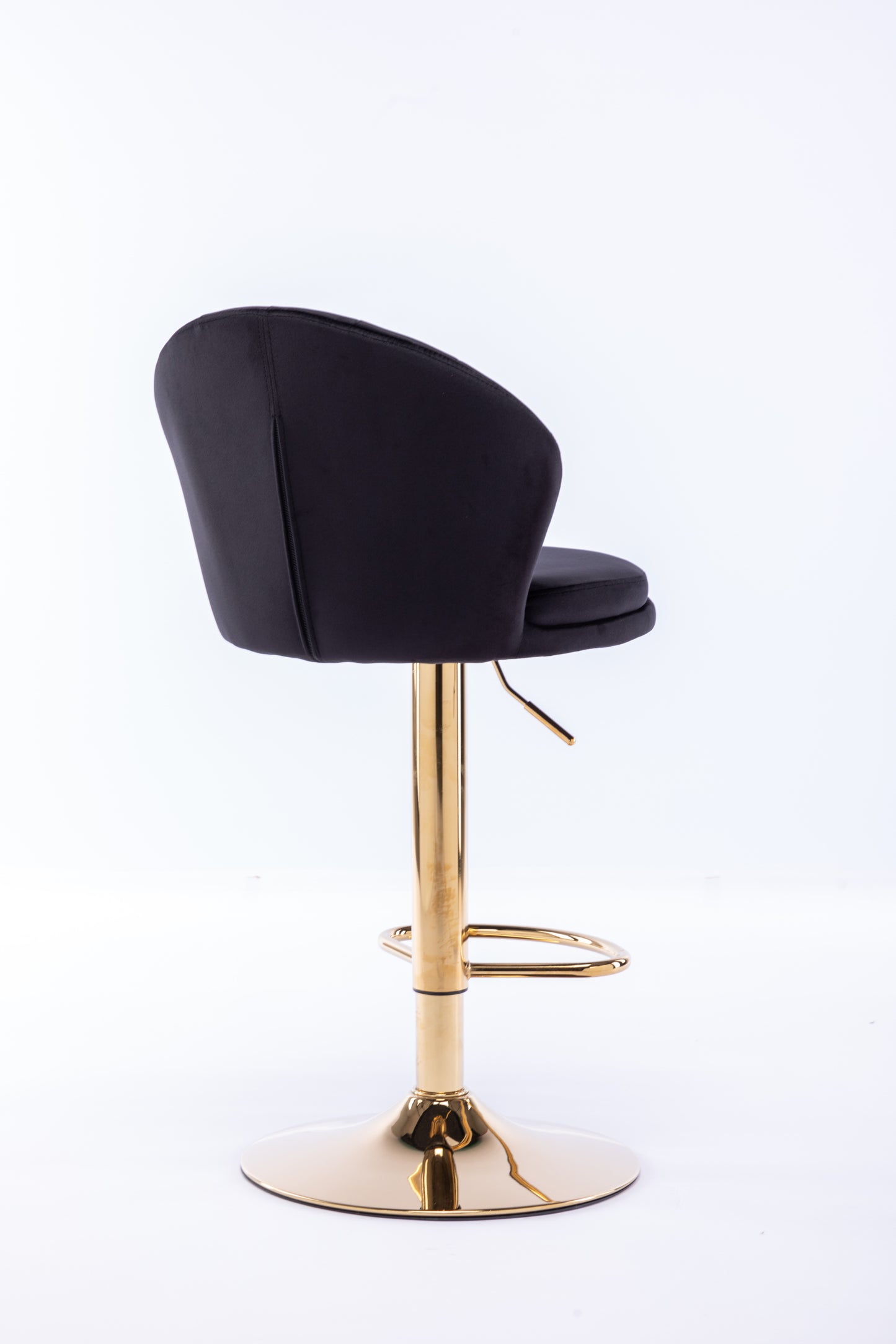 Shell Adjustable Bar Stool Set of 2  (black/gold)