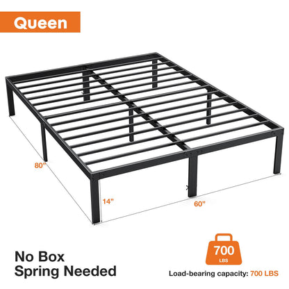Queen Heavy Duty Metal Bed Frame with Sturdy Steel Slat Support