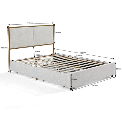 Ozzie Full Size Bed (light gray)