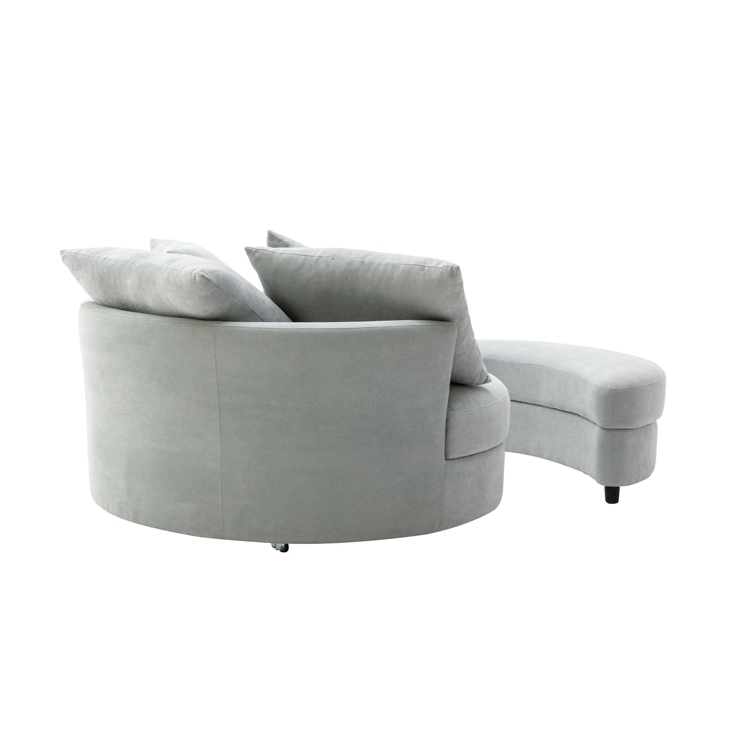 Moon Gray Swivel Accent Chair with Ottoman