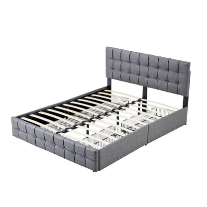 Kiki Storage Queen Bed (gray)