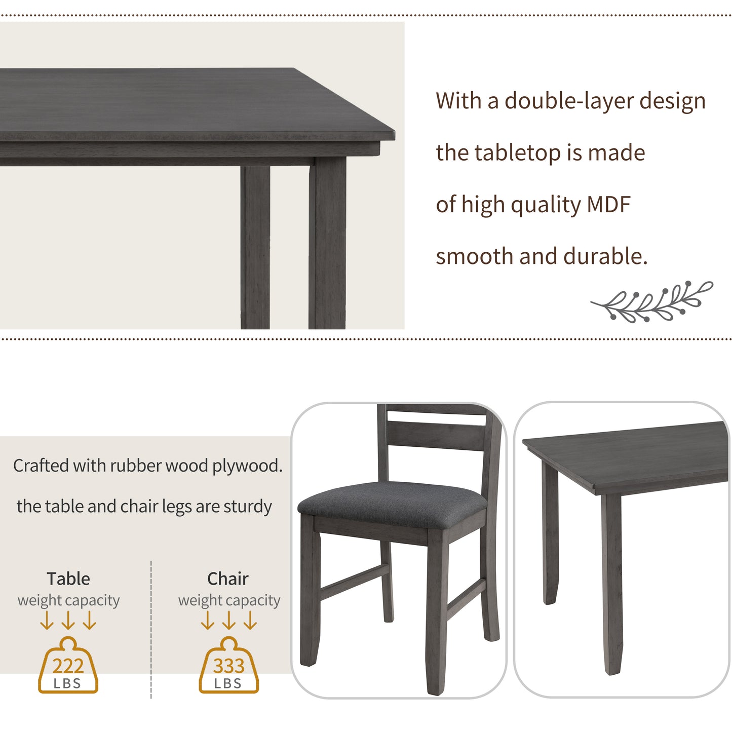 Luis 6-Piece Dining Table