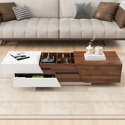 Extendable Sliding Coffee Table (white)