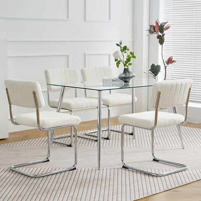 Modern Luxury Dining Chair Set of 4 (white/gray)