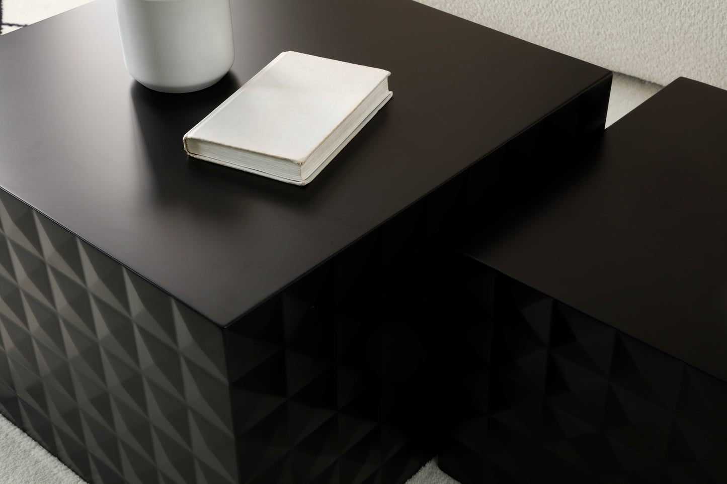 Matt Black Square Nesting Coffee Table