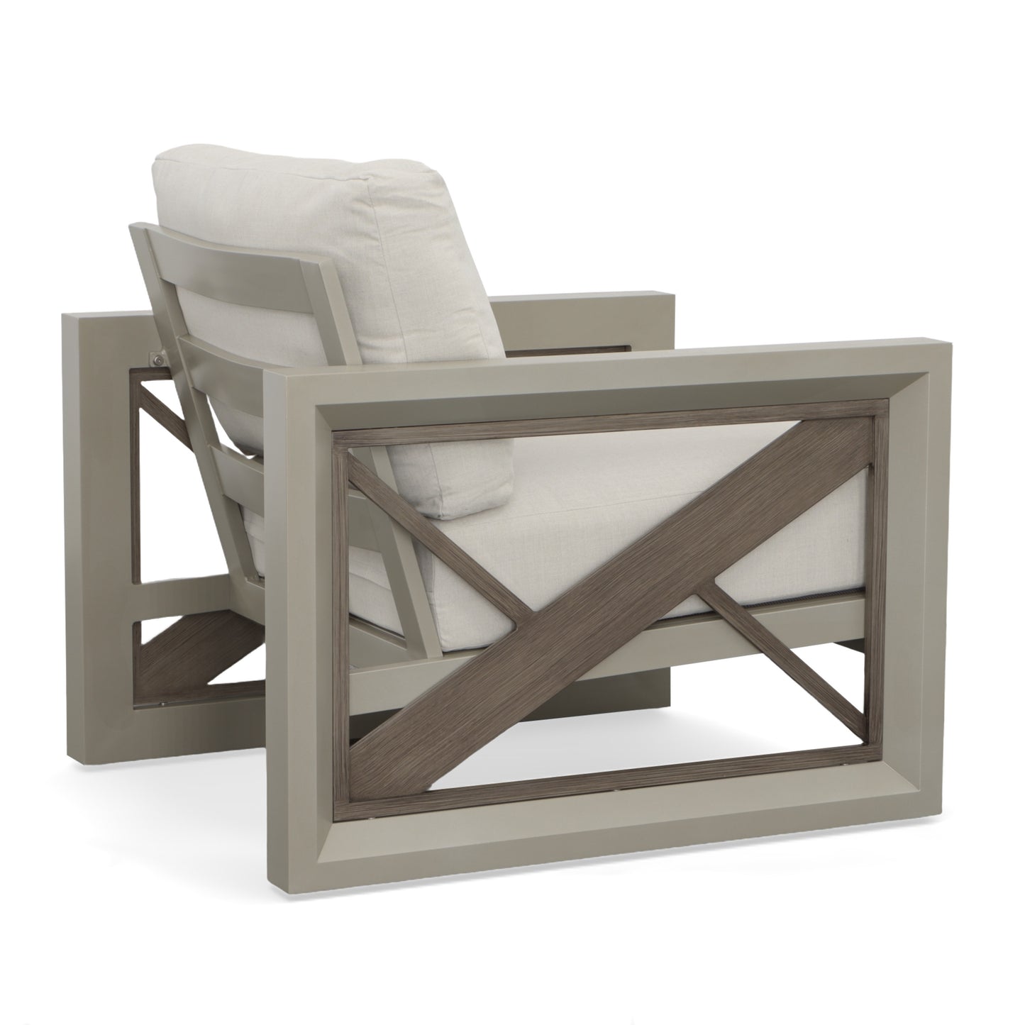 Outdoor Patio Beveled Panels Arm Chair (tan)