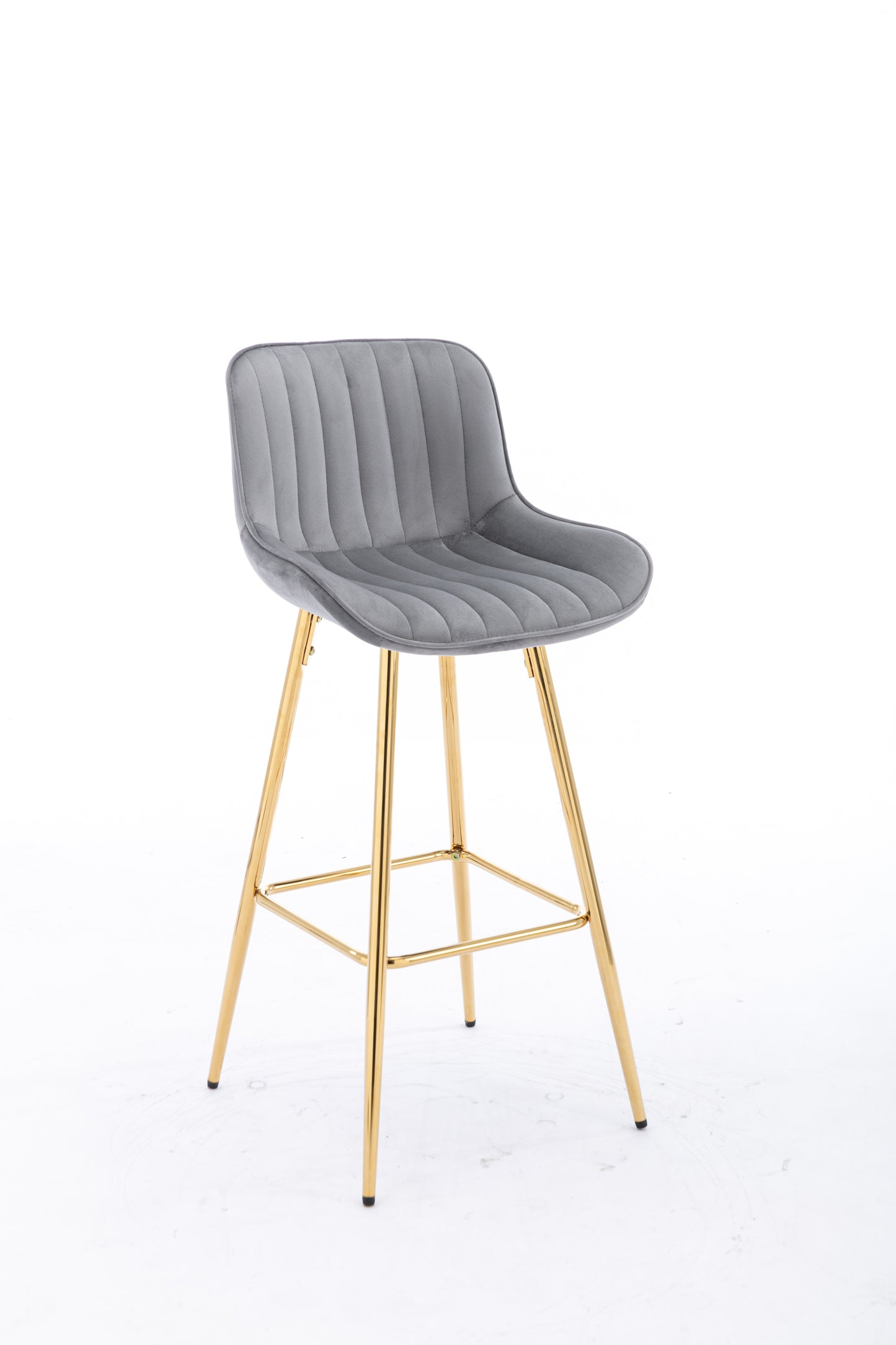 26" Set of 2 Bar Stools (gray/gold)