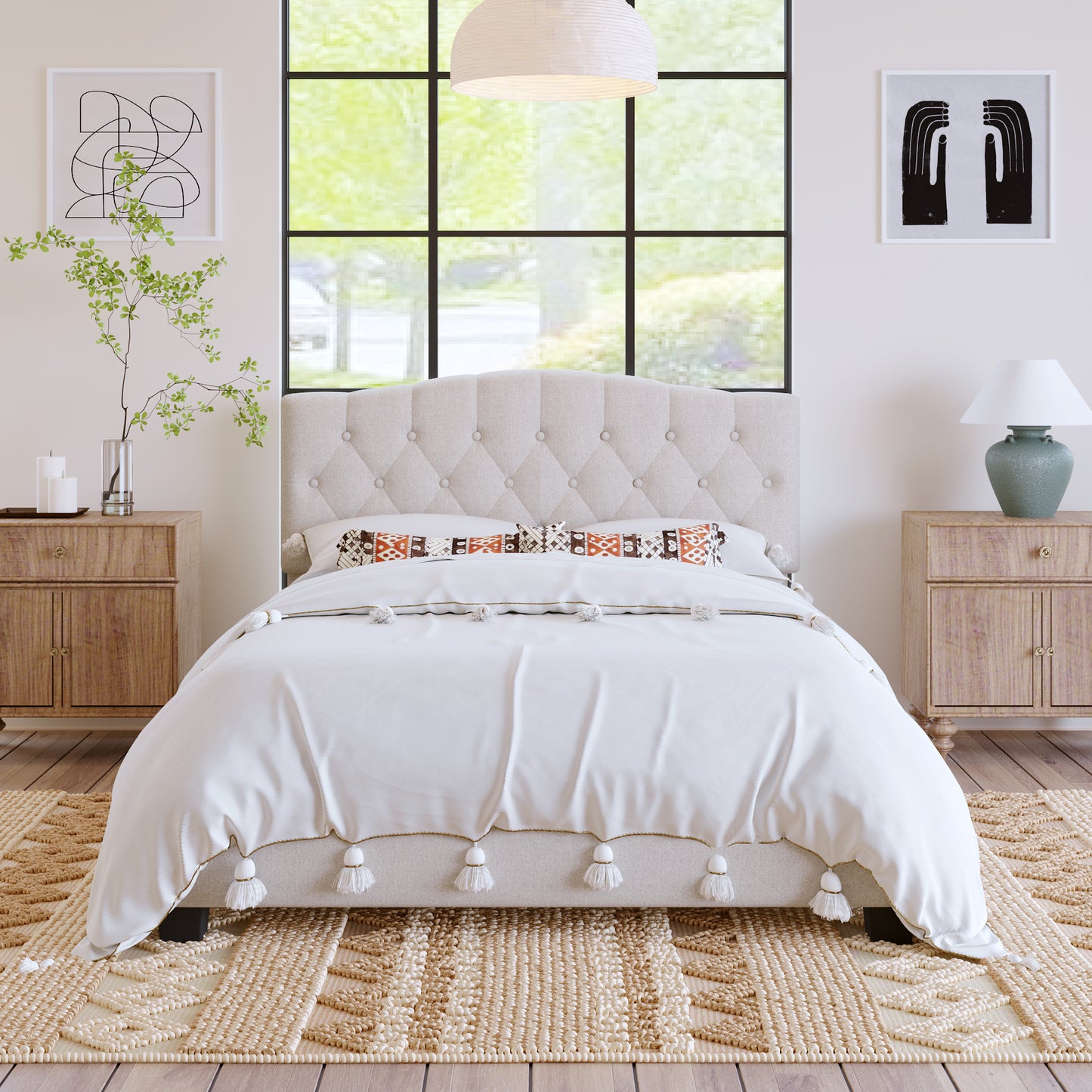 Mefo Queen Bed (beige)